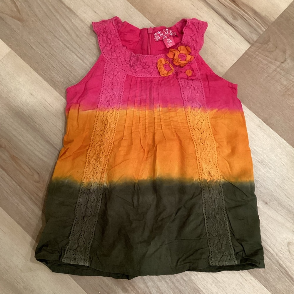 Children’s Place sleeveless lace halter neck tank top | tie dye | girls M 7/8